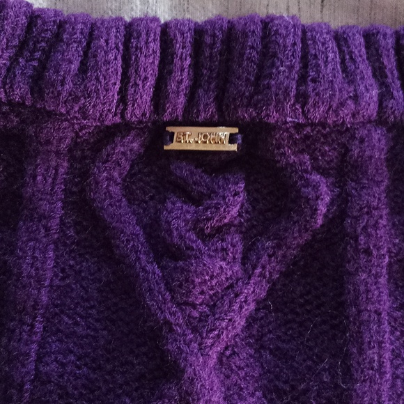 Vintage St. John Purple Cable Knit Cropped Cardigan Size Large - Picture 9 of 9
